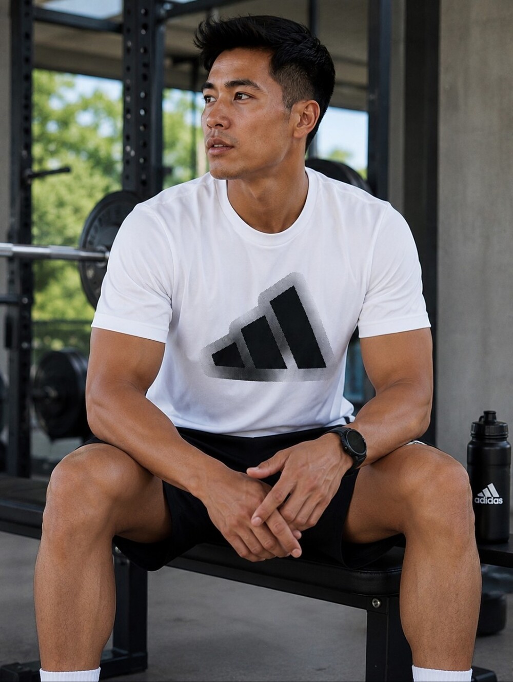 Adidas Graphic Training Tee (White/Black)